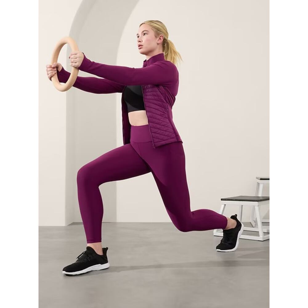 Athleta 🍷💪🏽🍇 Wild Plum Interval Stash High Rise 7/8 Leggings Size XS NWT - Picture 6 of 9
